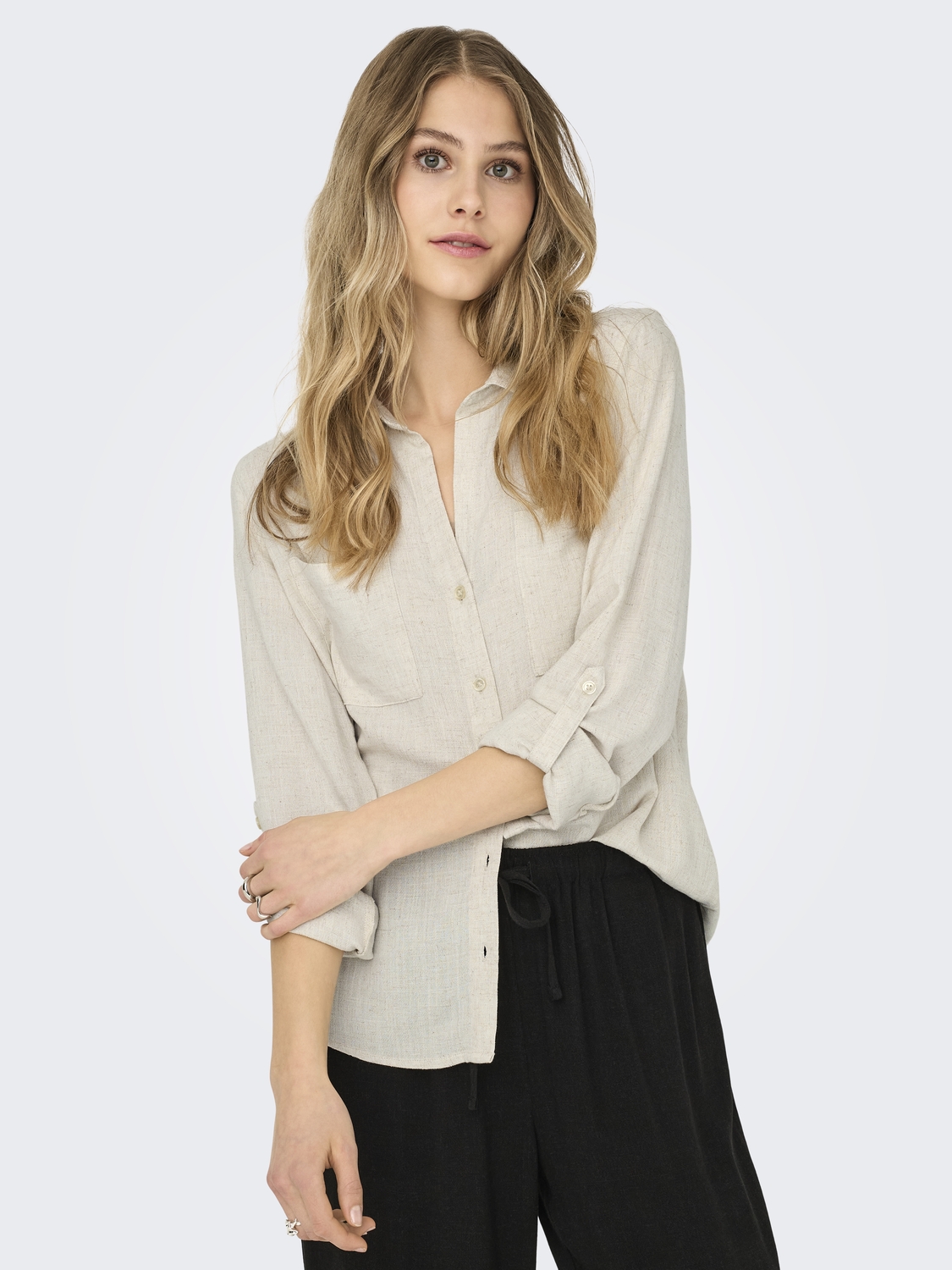 Only Onlyasmin-siesta Ls Li Bl Shirt Pnt Noos Blouse Lange Mouw Moonbeam