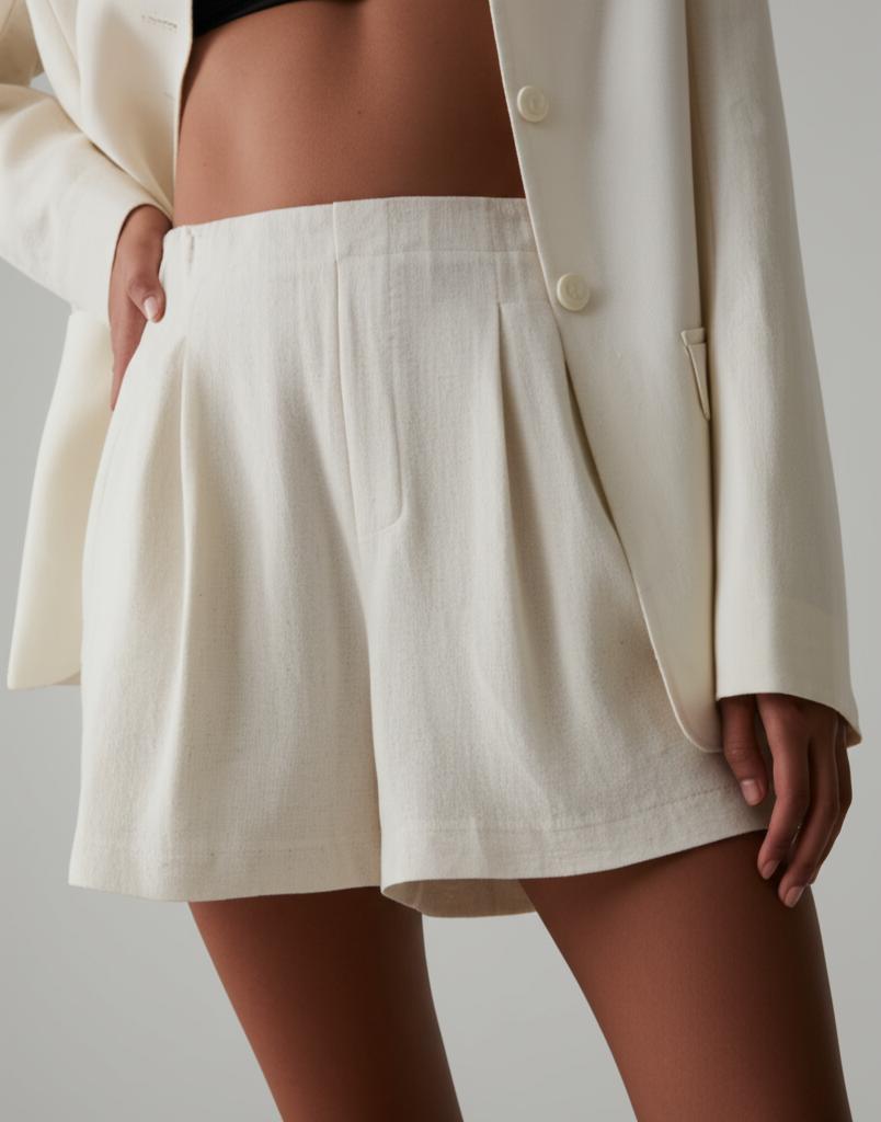 Only Onlsiesta Hw Linen Bl Shorts Pnt Korte Broeken Moonbeam
