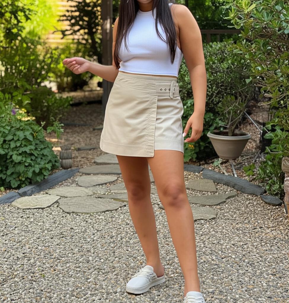 Only Onlfelis Mw Wrap Skort Pnt Skort Pebble