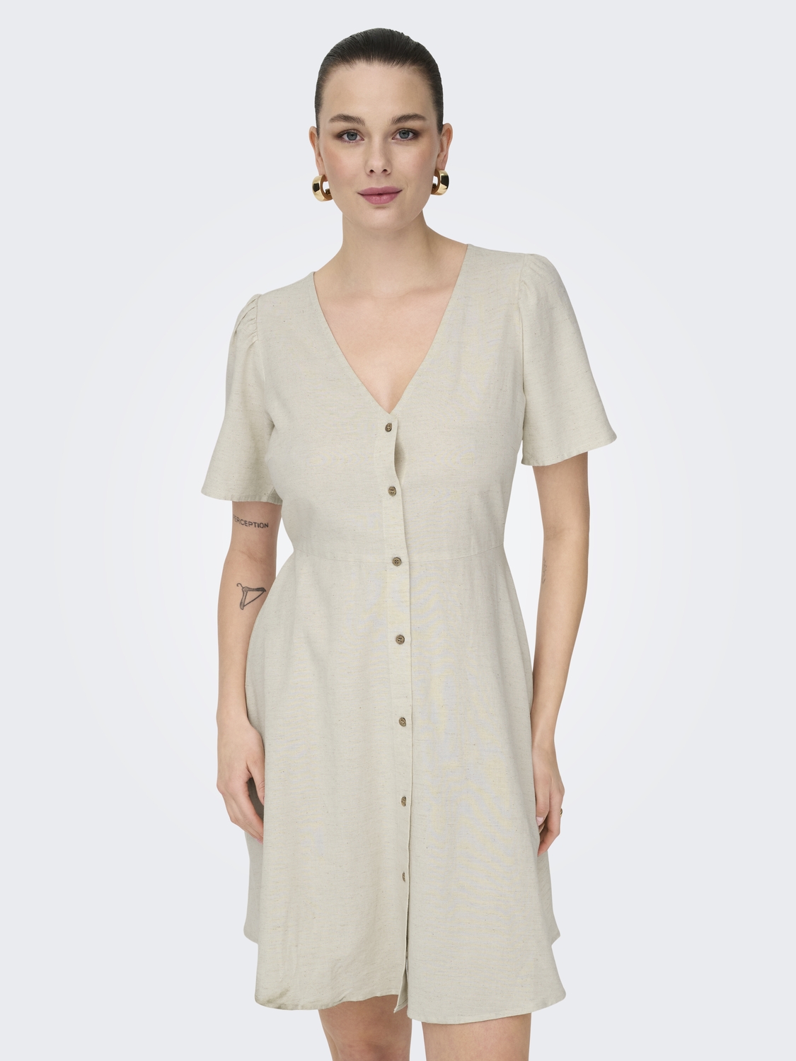 Only Onlvita Life S s Short Dress Noos Wvn Jurken Pumice Stone