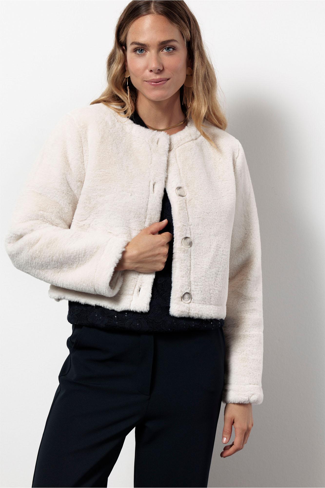 Studio Anneloes Blaze Furry Jacket 13393 Jackets 1700 Ecru