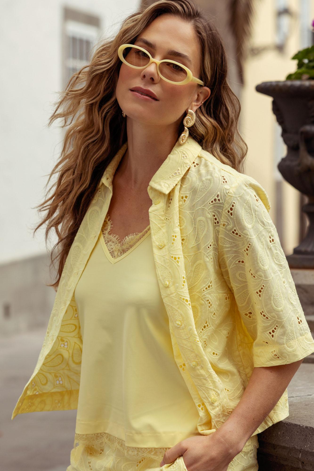 Studio Anneloes Mitzie Lace Top 13852 Tops En Singlets 2100 Butter Yellow