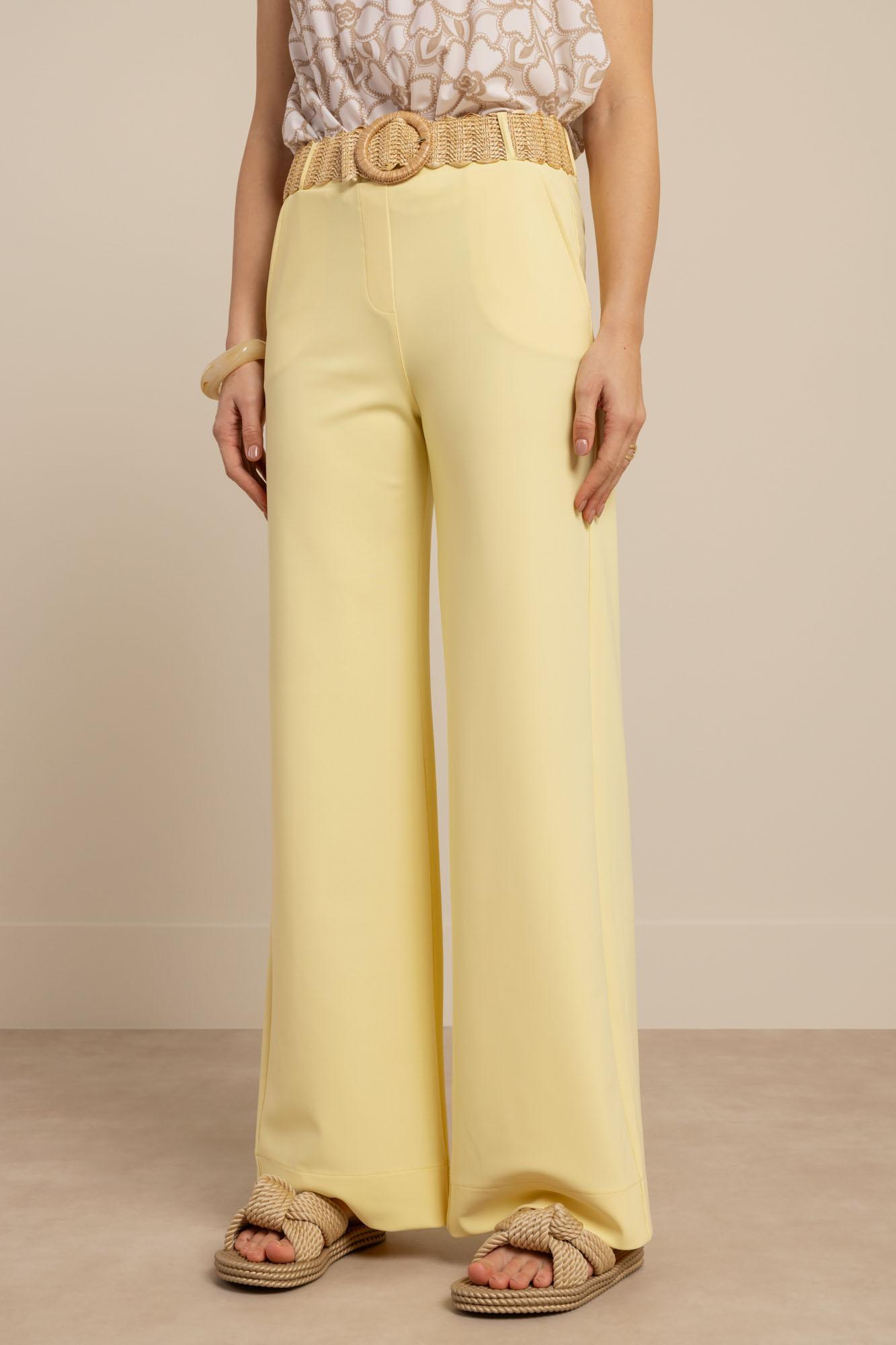 Studio Anneloes Lexie Bonded Trousers 13873 Broek 2100 Butter Yellow