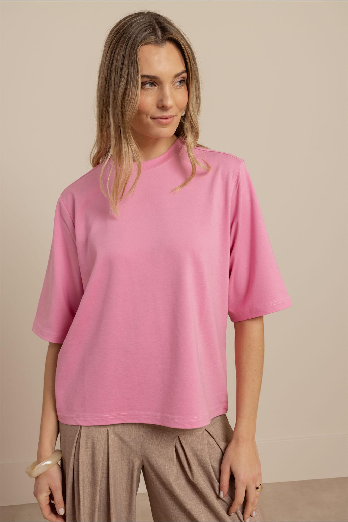 Studio Anneloes Fiore T shirt 13913 T shirt Korte Mouw 4400 Pop Pink
