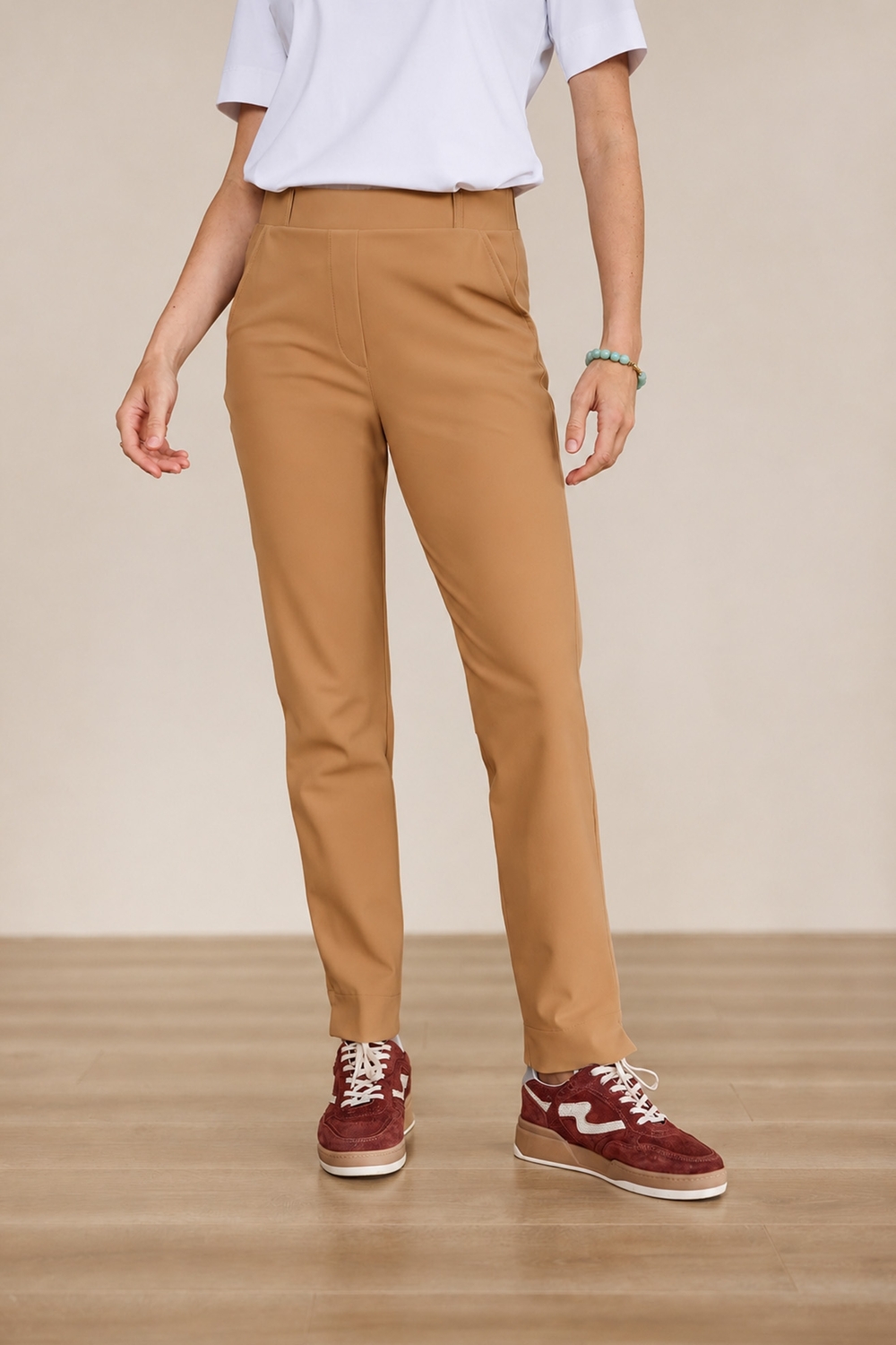 Studio Anneloes anne bonded trousers 14044 Broek 8400 camel