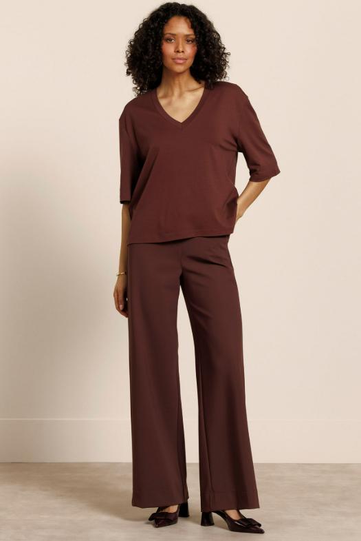 Studio Anneloes Lexie Bonded Trousers 14073 Broek 8600 Chestnut