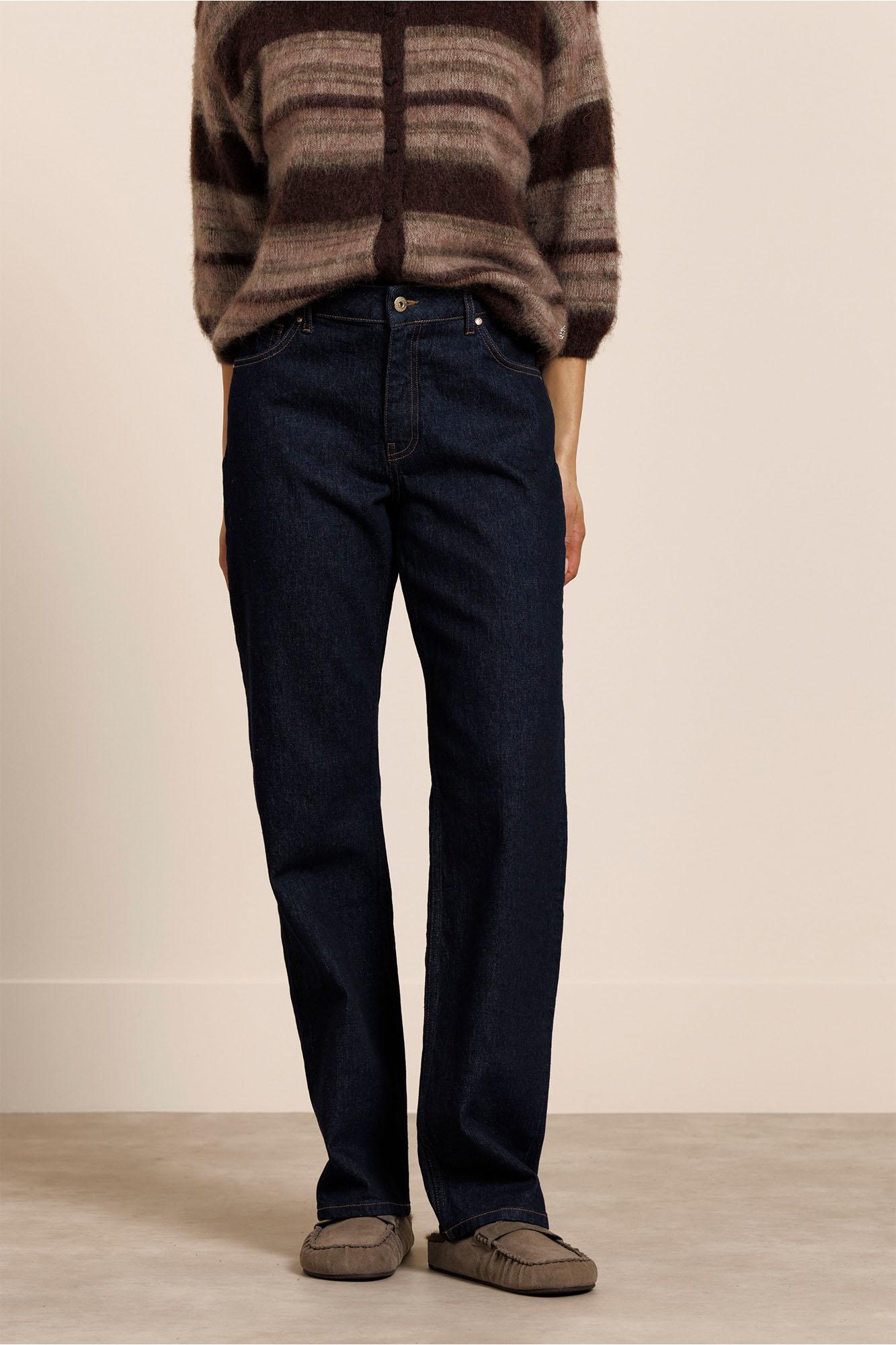 Studio Anneloes Sage Straight Denim Trousers 14136 Straight Leg 6301 Dark Jeans