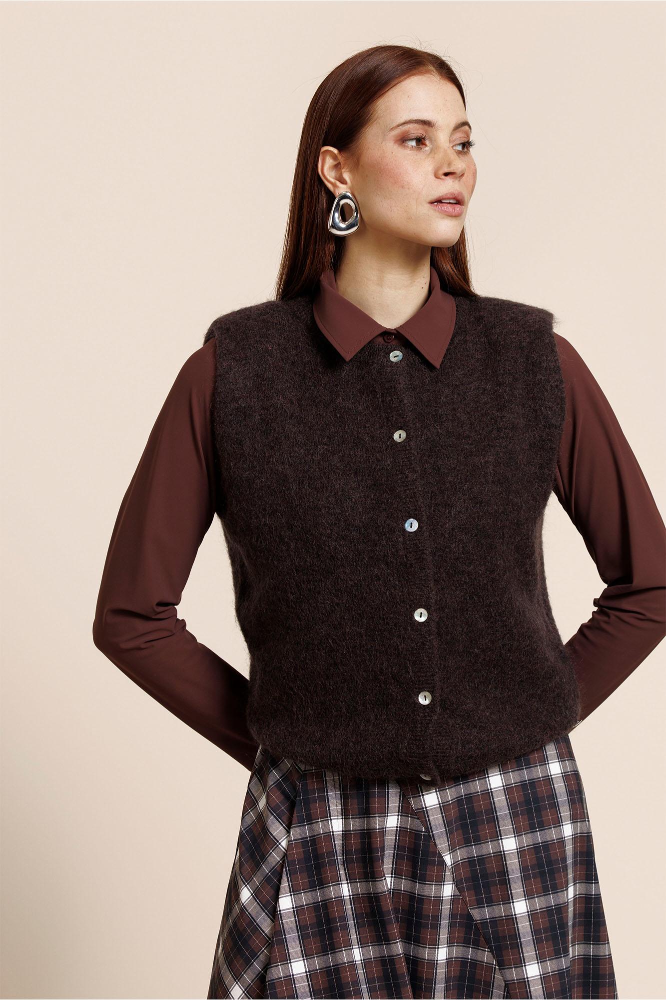 Studio Anneloes Bibi Sls Cardigan 14106 Gilets 8700 Espresso