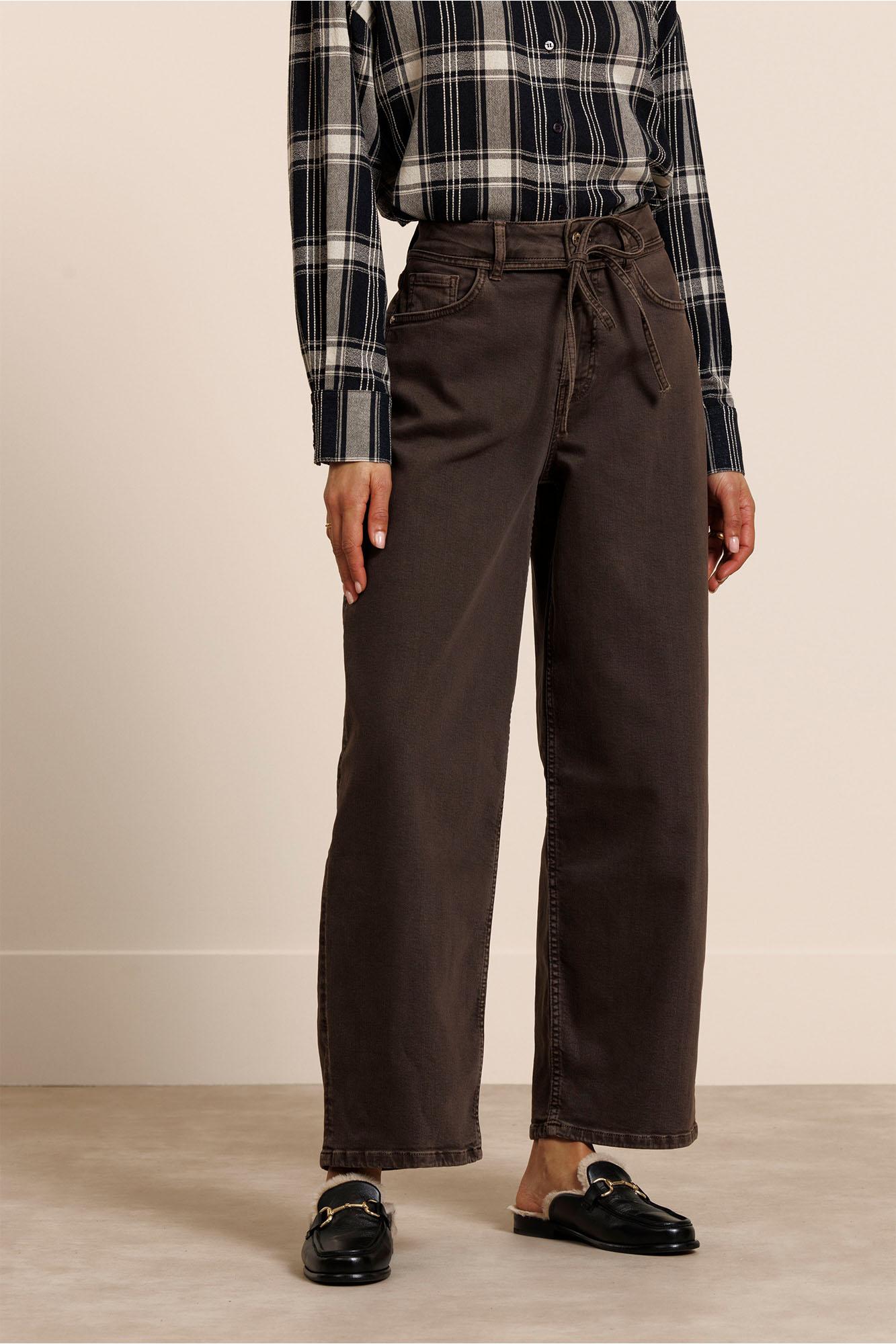 Studio Anneloes Babet Denim Trousers 14138 Barrel Fit 8700 Espresso