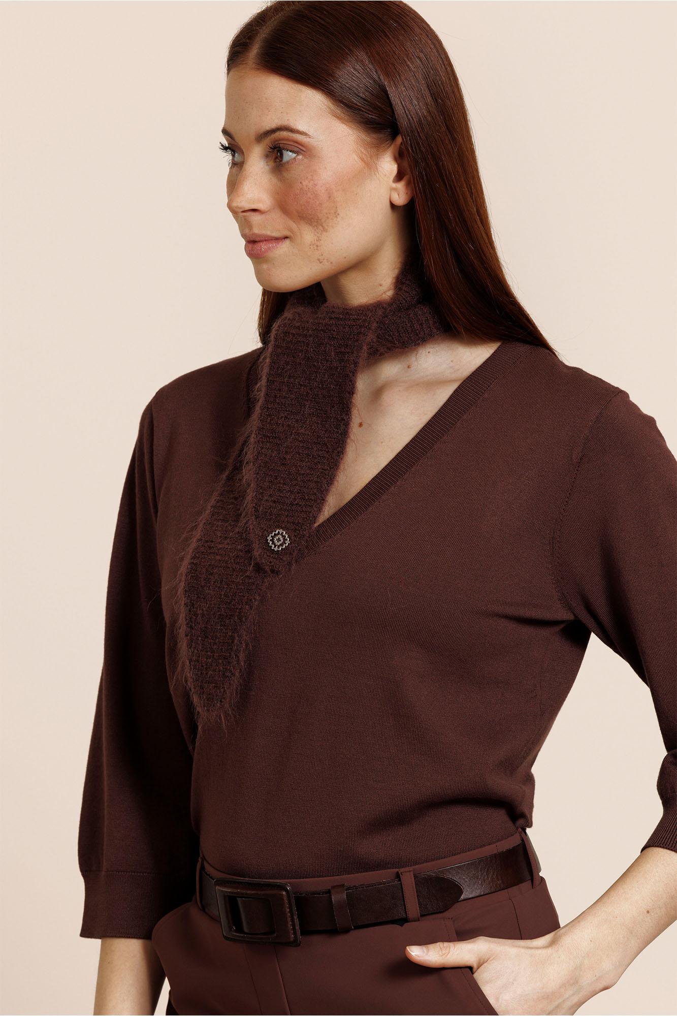 Studio Anneloes Truida 3/4 Pullover 14159 Trui Korte Mouw 8700 Espresso