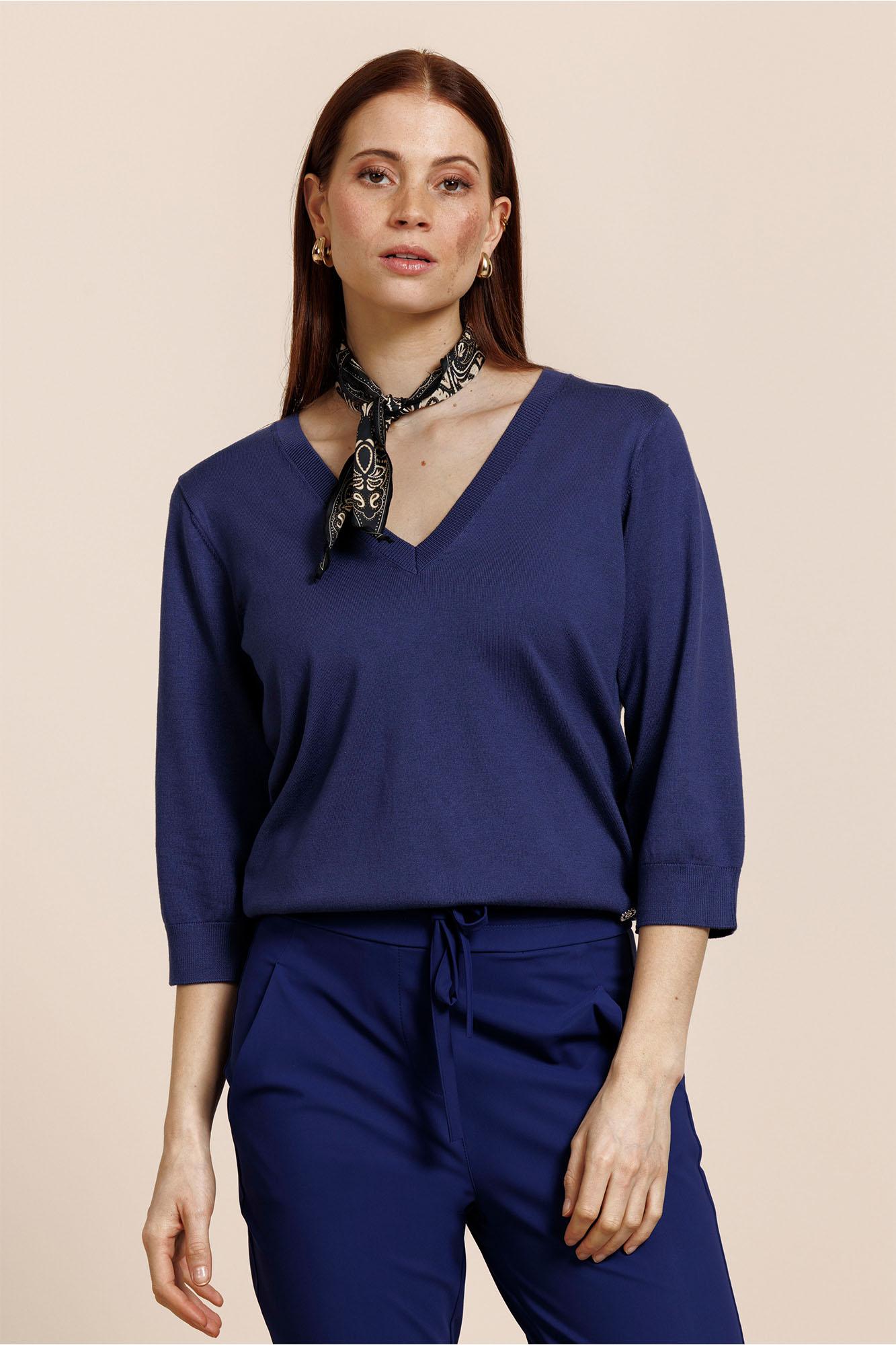 Studio Anneloes Truida 3/4 Pullover 14159 Trui Korte Mouw 6502 Ink Blue