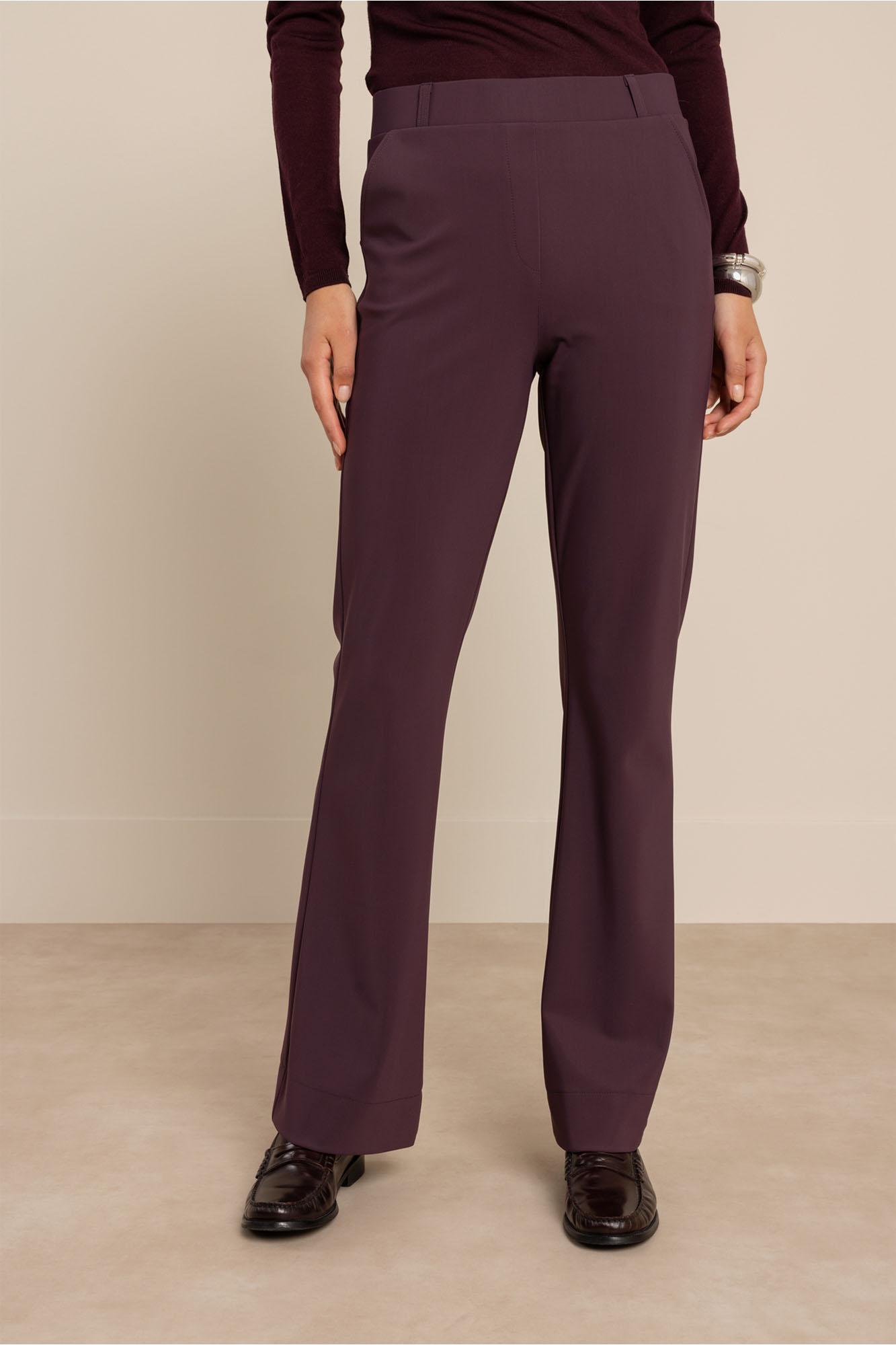 Studio Anneloes Flair Bonded Trousers 14201 Flared 4800 Aubergine