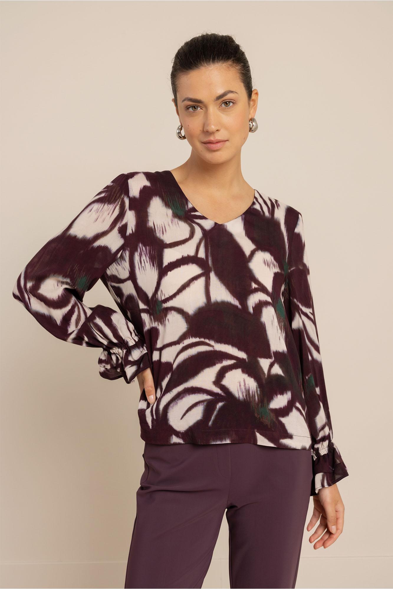 Studio Anneloes Paula Flower Top 14236 T-shirt Lange Mouw 9997 Multi Color