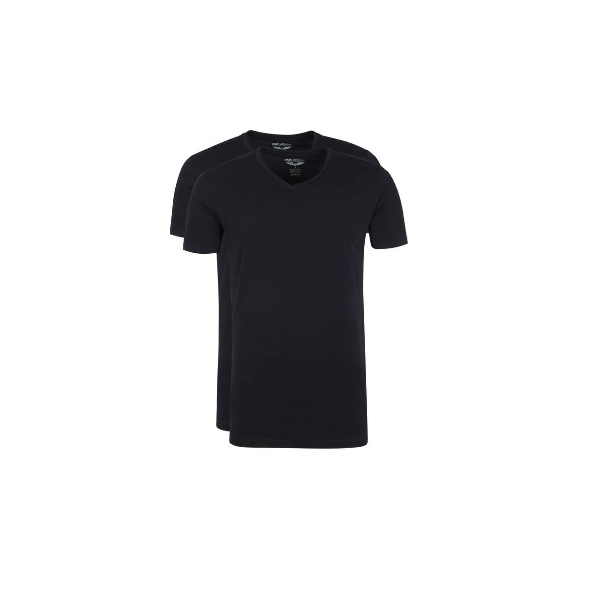 PME Legend V-neck V-neck basic t-shirt Zwart