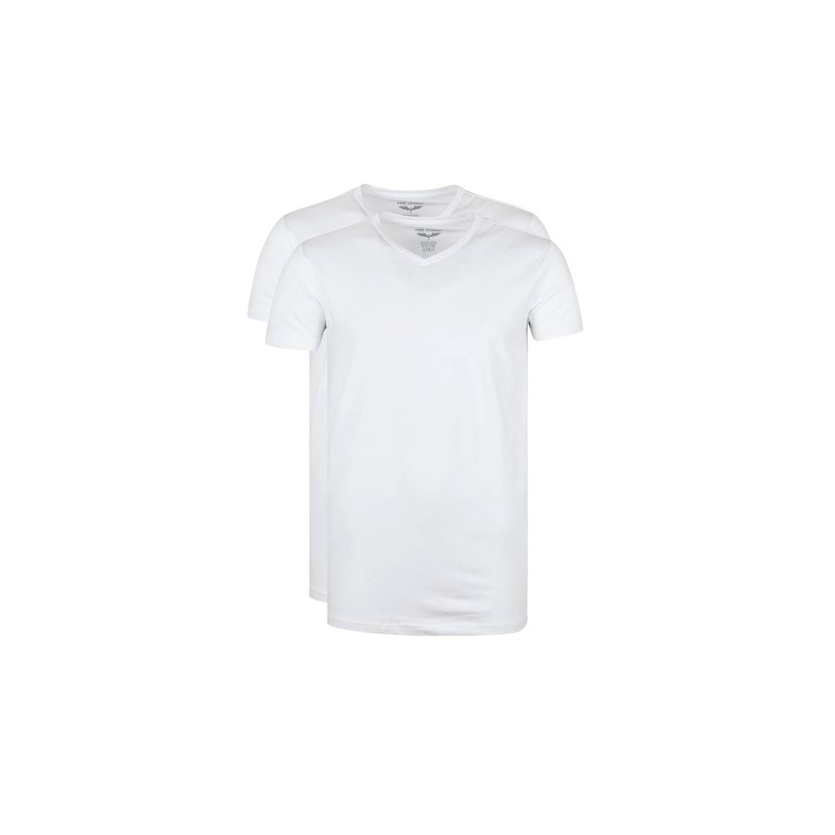 PME Legend V-neck V-neck basic t-shirt Wit
