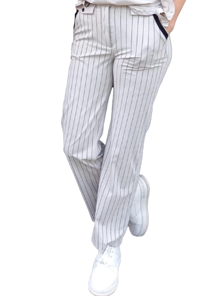 Zip73 Female Broeken Hz202/04 Broek Streep Rechtepijp