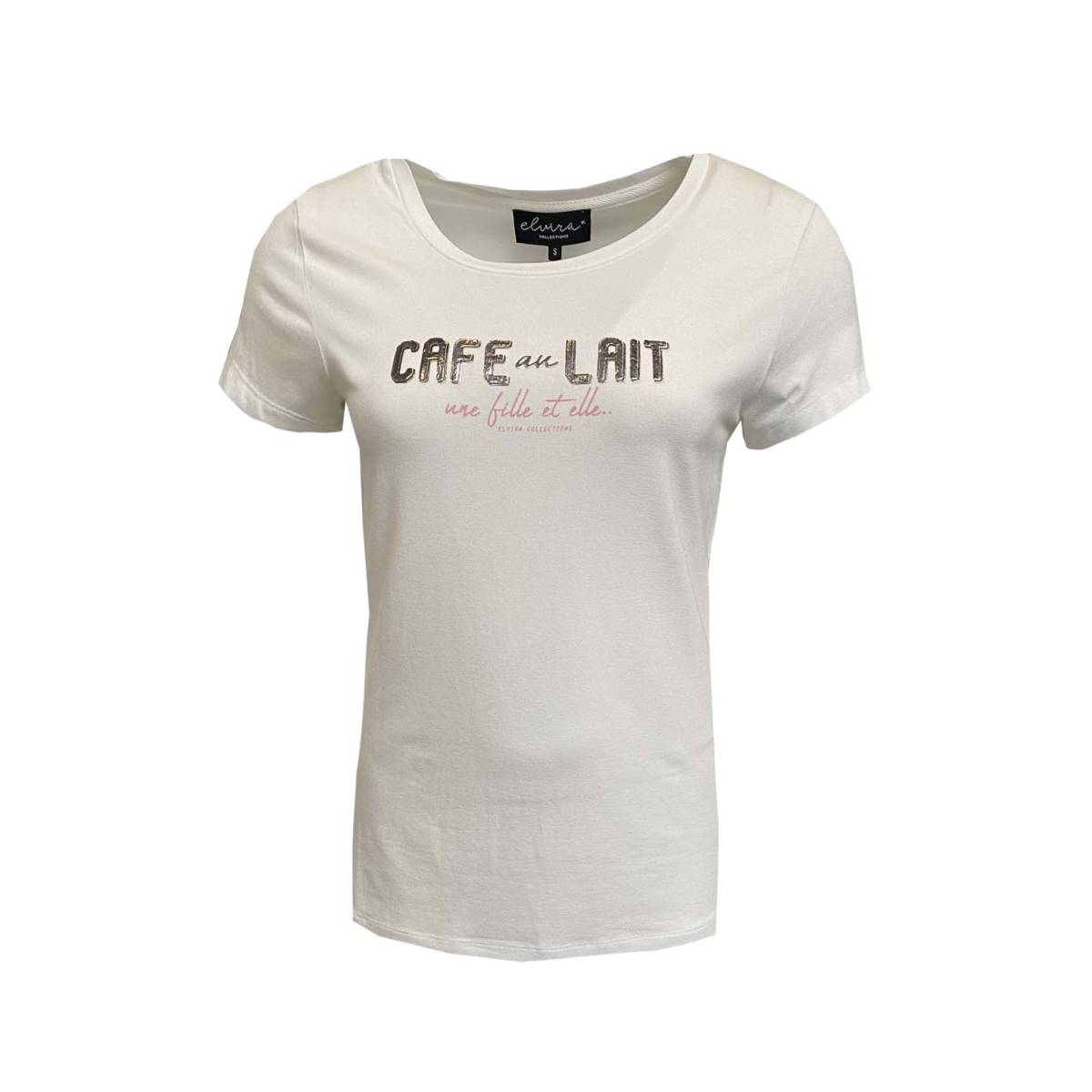 ELVIRA CASUALS E2 22-026 T-shirt Cafe Wit