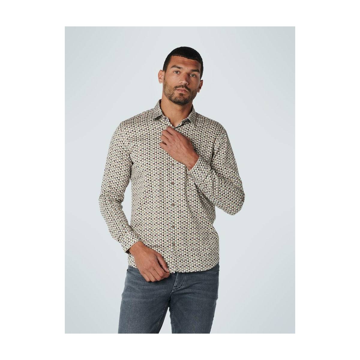 NO- EXCESS Shirt Stretch Allover Printed Wit