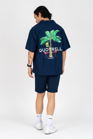 Quotrell Quotrell sh28837 resort shirt Overhemd 5430 navy / white