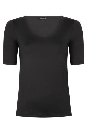 Tramontana Tramontana paula nos basic v-neck top h/s T-shirt Korte mouw 009000-black