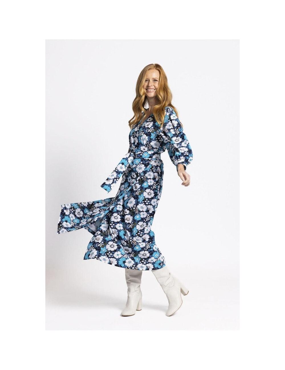 Studio laudy floral dress 08573 Lange Jurken 1462 kit/denim Expresswear.nl