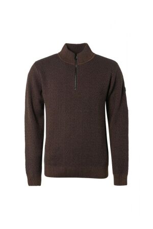 No- Excess No- Excess 21230904sn pullover half zipper Trui 040 brown