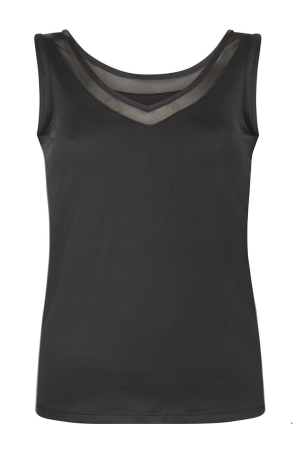 Tramontana Tramontana pam nos basic v-neck singlet mesh Tops en Singlets 009000-black