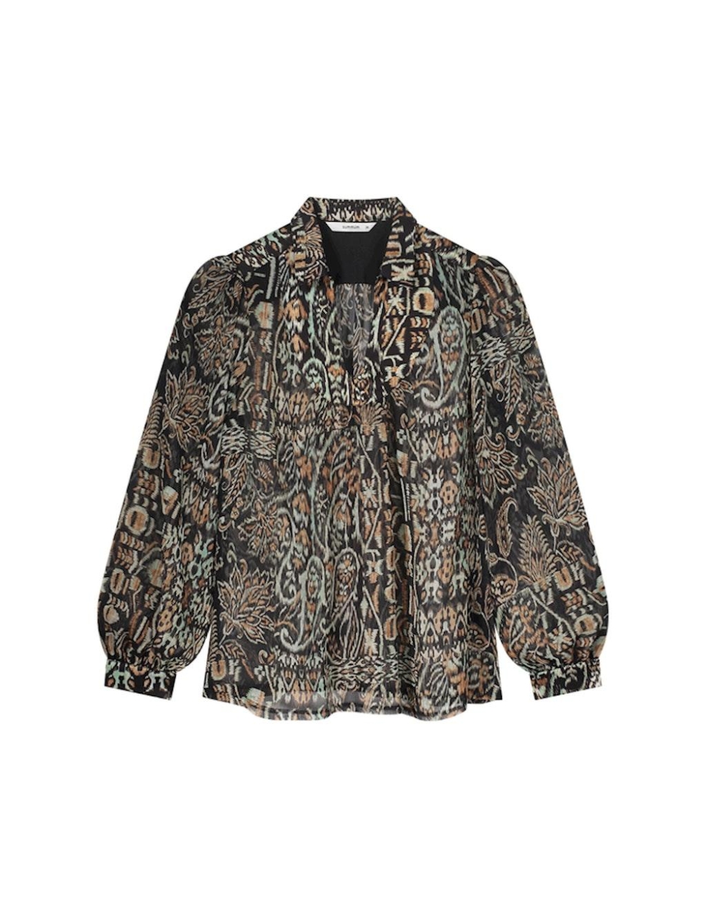 SUMMUM top all over print T shirt Lange mouw 120 multicolour