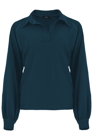 Maicazz Maicazz fa23.60.405 gusta - topje T-shirt Lange mouw teal - d3
