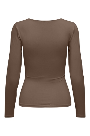 Only Only 15302647 onlea l/s deep neck top jrs noos T-shirt Lange mouw carafe