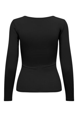Only Only 15302647 onlea l/s deep neck top jrs noos T-shirt Lange mouw black