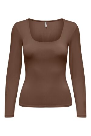 Only Only 15302647 onlea l/s deep neck top jrs noos T-shirt Lange mouw carafe