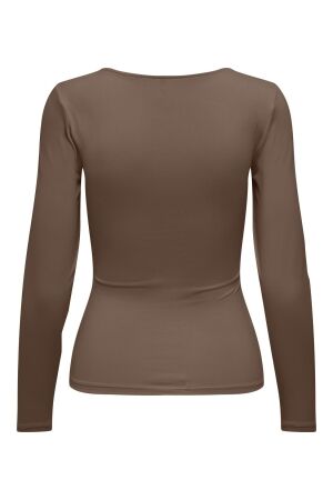 Only Only 15302647 onlea l/s deep neck top jrs noos T-shirt Lange mouw carafe