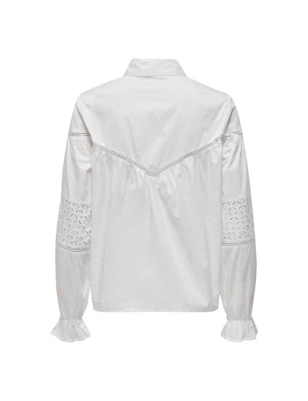 Only 15319361 onlmay l/s detail shirt wvn cs Blouse cloud dancer