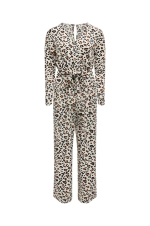 Only Only 15307419 onlpauline s/s wrap jumpsuit cs jrs Jumpsuit silver birch leo