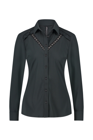 ZIP73 ZIP73 43801/310 blouse eyelet tape Blouse 310 donkergroen
