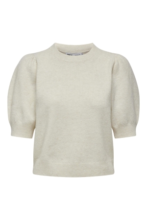 Only Only onlrica life 2/4 pullover knt noos Trui korte mouw birch w. melange