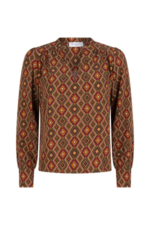 Lofty Manner Lofty Manner ok01.1 blouse violet Blouse 470 green ikat print