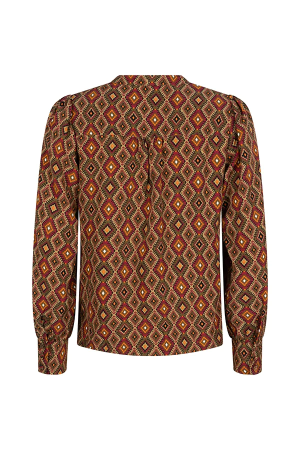 Lofty Manner Lofty Manner ok01.1 blouse violet Blouse 470 green ikat print