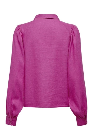 Only Only onlcaro l/s linen bl puff shirt cc pnt 15310974 Blouse raspberry rose
