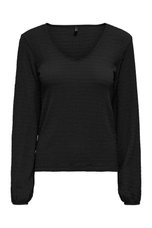 Only Only onlmadelina l/s v-neck top cc jrs 15311815 T-shirt Lange mouw black