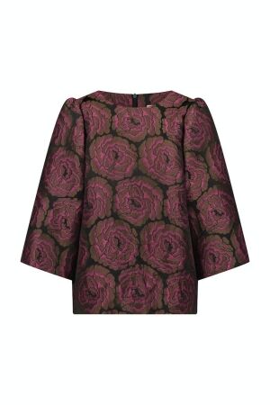 Studio Anneloes Studio Anneloes claudi jacquard top 09213 T-shirt Lange mouw 9056 black/pink