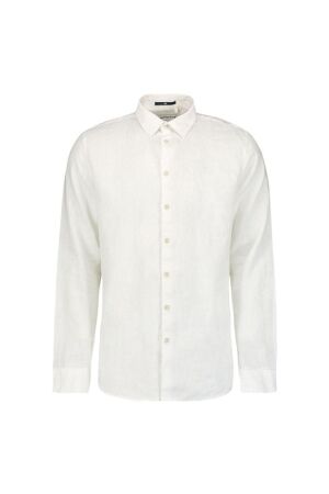 No- Excess No- Excess 23470213sn shirt linen solid Overhemd 010 white