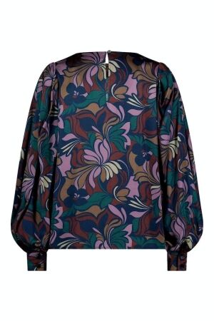 Studio Anneloes Studio Anneloes blake satin mandala blouse 09252 Blouse 6973 darkblue/dark green