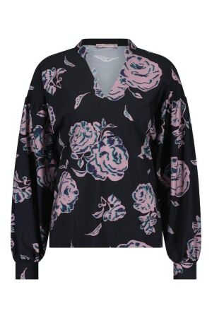 Studio Anneloes Studio Anneloes jolene flowerfield top 09274 T-shirt Lange mouw 6947 dark blue/grape