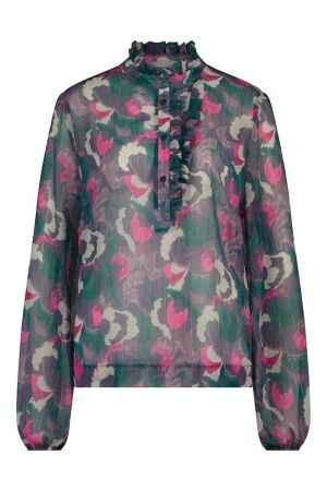 Studio Anneloes Studio Anneloes odette voile blouse 09285 Blouse 3873 deep purple / dark green