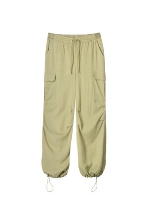 SUMMUM SUMMUM trousers cargo tencel 4s2580-11650 Broek 616 green lentil