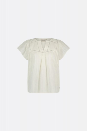 Fabienne Chapot Fabienne Chapot kristy top clt-260-top-ss24 T-shirt Korte mouw 1003 cream white