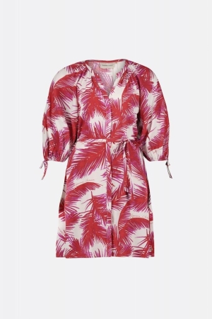 Fabienne Chapot Fabienne Chapot clipper dress clt-90-drs-ss24 Jurk 0016 tomato/cassis