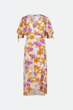 Fabienne Chapot Fabienne Chapot hannah dress clt-111-drs-ss24 Jurk 0025 mimosa/cream white